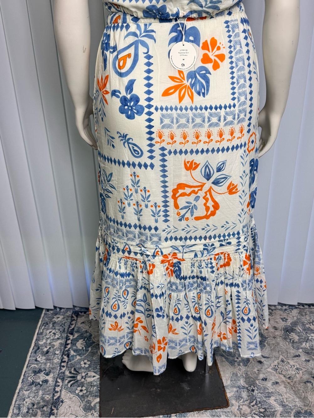 Bila 77 2 Piece Cotton Tropical Floral Skirt Set M NWT Boho Resort Matching Set - Picture 8 of 15